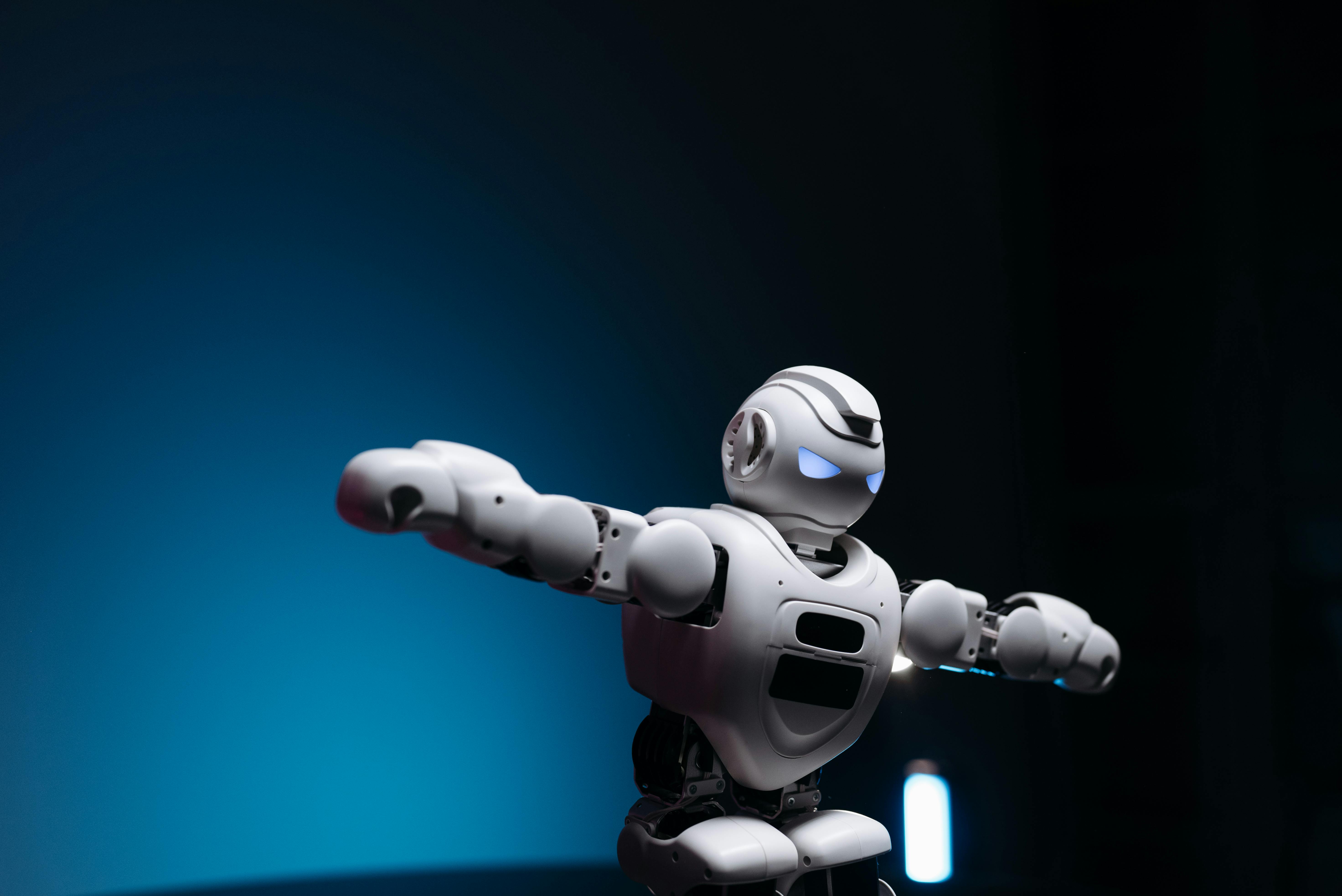 Futuristic AI and robotics lab